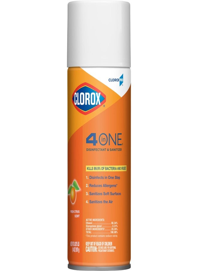 CloroxPro Clorox 4 in One Disinfectant & Sanitizer, Citrus, 14 Ounce Can - Image 1